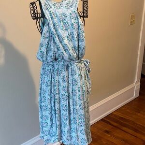 LOFT Light Blue Floral Dress